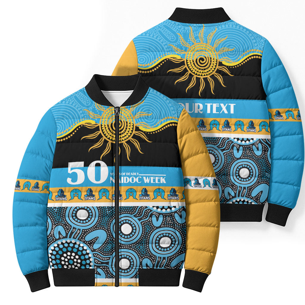Titans NAIDOC Week Personalised Bomber Puffer Jacket Aboriginal Torres Strait Islanders Vibe