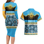 Titans NAIDOC Week Personalised Couples Matching Long Sleeve Bodycon Dress and Hawaiian Shirt Aboriginal Torres Strait Islanders Vibe