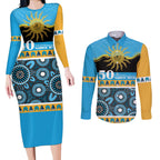 Titans NAIDOC Week Personalised Couples Matching Long Sleeve Bodycon Dress and Long Sleeve Button Shirt Aboriginal Torres Strait Islanders Vibe