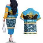 Titans NAIDOC Week Personalised Couples Matching Off The Shoulder Long Sleeve Dress and Hawaiian Shirt Aboriginal Torres Strait Islanders Vibe