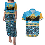 Titans NAIDOC Week Personalised Couples Matching Puletasi and Hawaiian Shirt Aboriginal Torres Strait Islanders Vibe