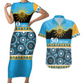 Titans NAIDOC Week Personalised Couples Matching Short Sleeve Bodycon Dress and Hawaiian Shirt Aboriginal Torres Strait Islanders Vibe