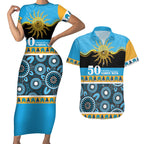Titans NAIDOC Week Personalised Couples Matching Short Sleeve Bodycon Dress and Hawaiian Shirt Aboriginal Torres Strait Islanders Vibe