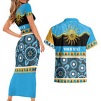 Titans NAIDOC Week Personalised Couples Matching Short Sleeve Bodycon Dress and Hawaiian Shirt Aboriginal Torres Strait Islanders Vibe