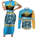 Titans NAIDOC Week Personalised Couples Matching Short Sleeve Bodycon Dress and Long Sleeve Button Shirt Aboriginal Torres Strait Islanders Vibe