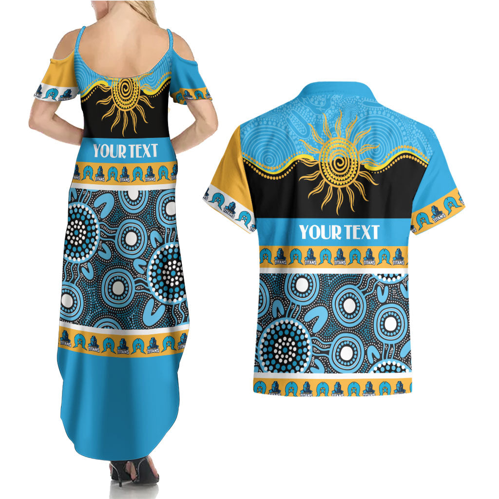 Titans NAIDOC Week Personalised Couples Matching Summer Maxi Dress and Hawaiian Shirt Aboriginal Torres Strait Islanders Vibe