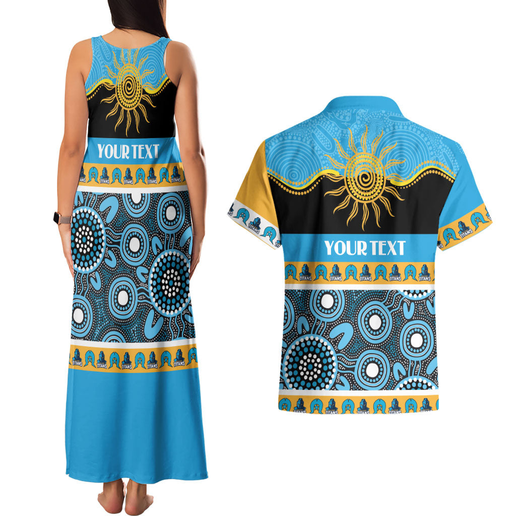 Titans NAIDOC Week Personalised Couples Matching Tank Maxi Dress and Hawaiian Shirt Aboriginal Torres Strait Islanders Vibe
