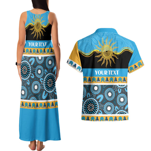 Titans NAIDOC Week Personalised Couples Matching Tank Maxi Dress and Hawaiian Shirt Aboriginal Torres Strait Islanders Vibe