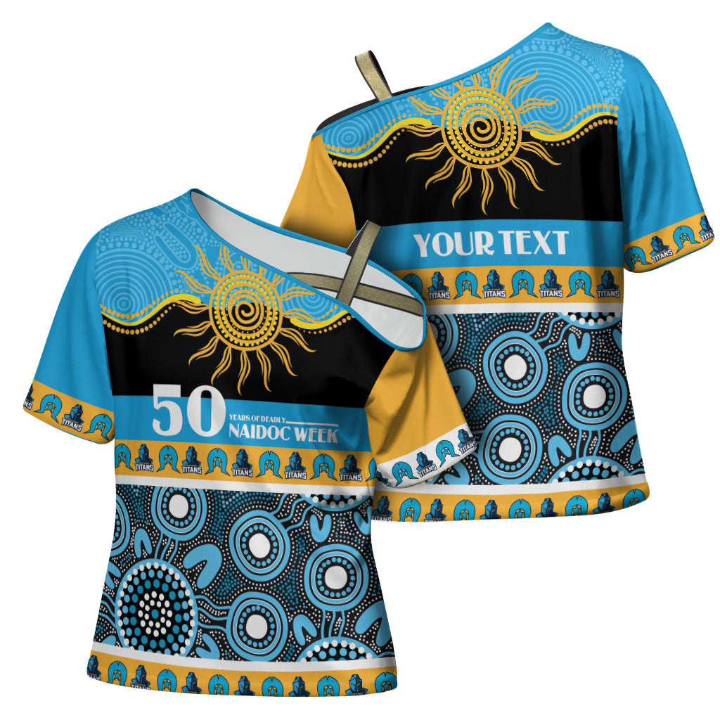 Titans NAIDOC Week Personalised Cross Shoulder Shirt Aboriginal Torres Strait Islanders Vibe