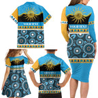 Titans NAIDOC Week Personalised Family Matching Long Sleeve Bodycon Dress and Hawaiian Shirt Aboriginal Torres Strait Islanders Vibe