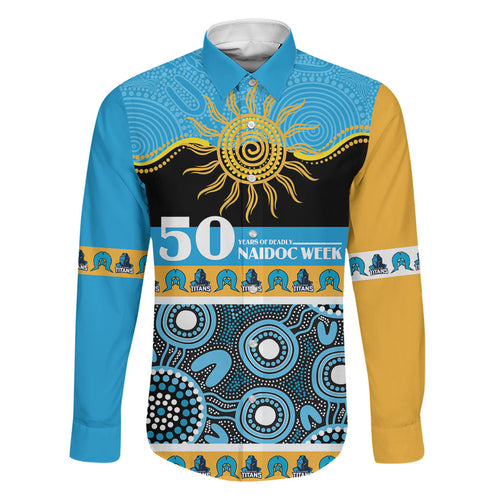 Titans NAIDOC Week Personalised Family Matching Long Sleeve Bodycon Dress and Hawaiian Shirt Aboriginal Torres Strait Islanders Vibe