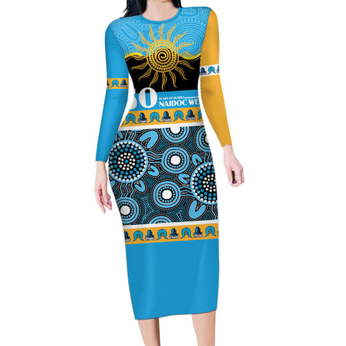 Titans NAIDOC Week Personalised Family Matching Long Sleeve Bodycon Dress and Hawaiian Shirt Aboriginal Torres Strait Islanders Vibe