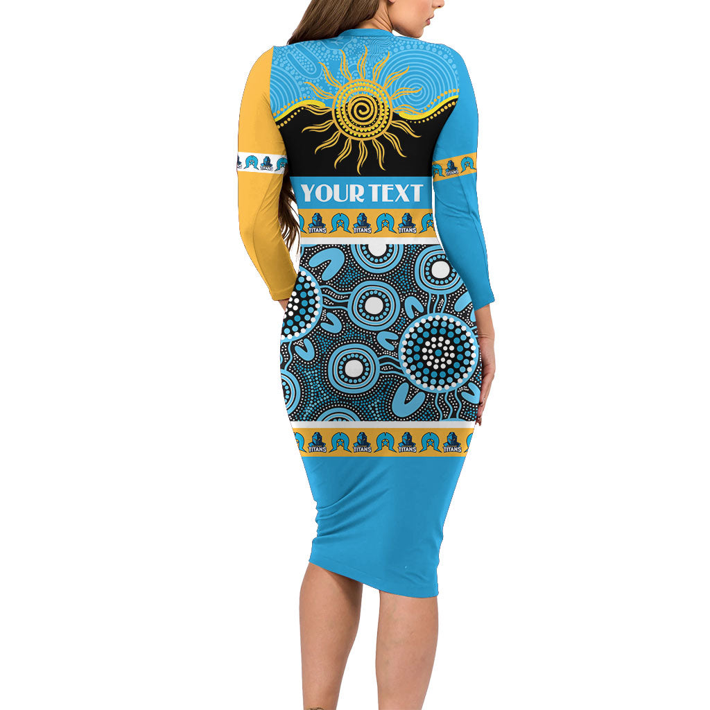 Titans NAIDOC Week Personalised Family Matching Long Sleeve Bodycon Dress and Hawaiian Shirt Aboriginal Torres Strait Islanders Vibe