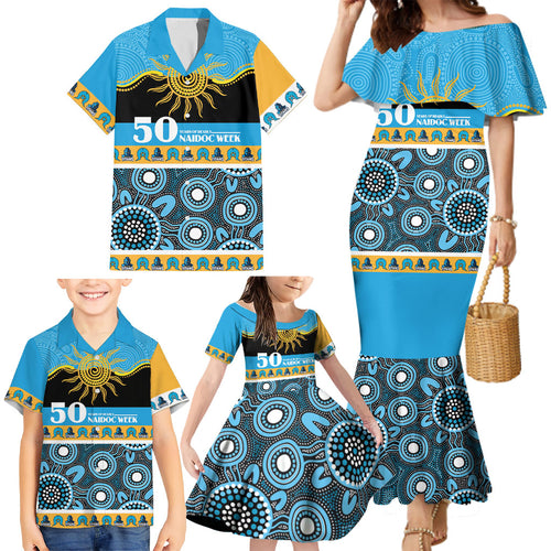 Titans NAIDOC Week Personalised Family Matching Mermaid Dress and Hawaiian Shirt Aboriginal Torres Strait Islanders Vibe
