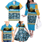 Titans NAIDOC Week Personalised Family Matching Off The Shoulder Long Sleeve Dress and Hawaiian Shirt Aboriginal Torres Strait Islanders Vibe
