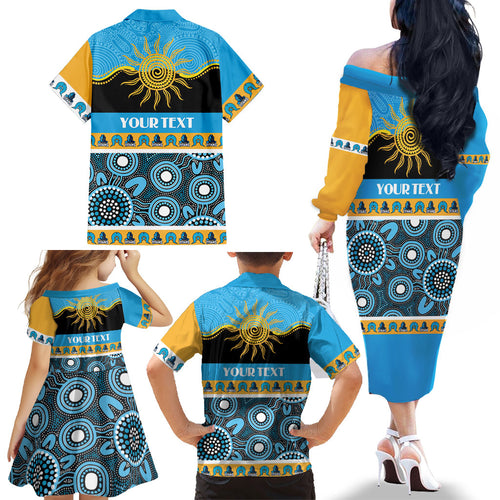 Titans NAIDOC Week Personalised Family Matching Off The Shoulder Long Sleeve Dress and Hawaiian Shirt Aboriginal Torres Strait Islanders Vibe