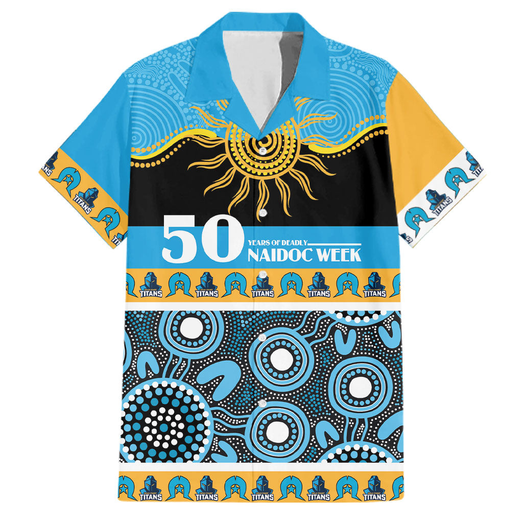 Titans NAIDOC Week Personalised Family Matching Off Shoulder Maxi Dress and Hawaiian Shirt Aboriginal Torres Strait Islanders Vibe