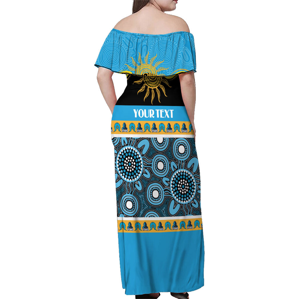 Titans NAIDOC Week Personalised Family Matching Off Shoulder Maxi Dress and Hawaiian Shirt Aboriginal Torres Strait Islanders Vibe