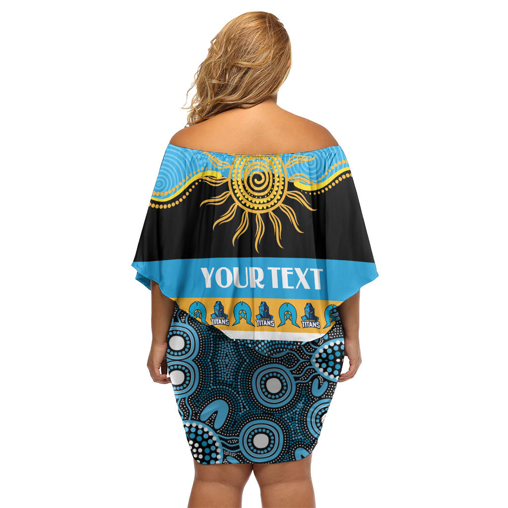 Titans NAIDOC Week Personalised Family Matching Off Shoulder Short Dress and Hawaiian Shirt Aboriginal Torres Strait Islanders Vibe