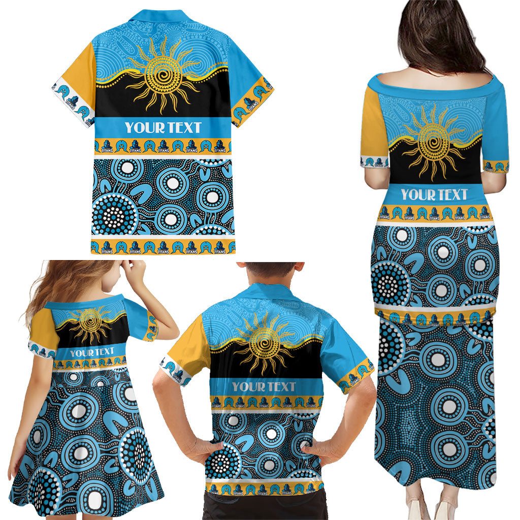 Titans NAIDOC Week Personalised Family Matching Puletasi and Hawaiian Shirt Aboriginal Torres Strait Islanders Vibe