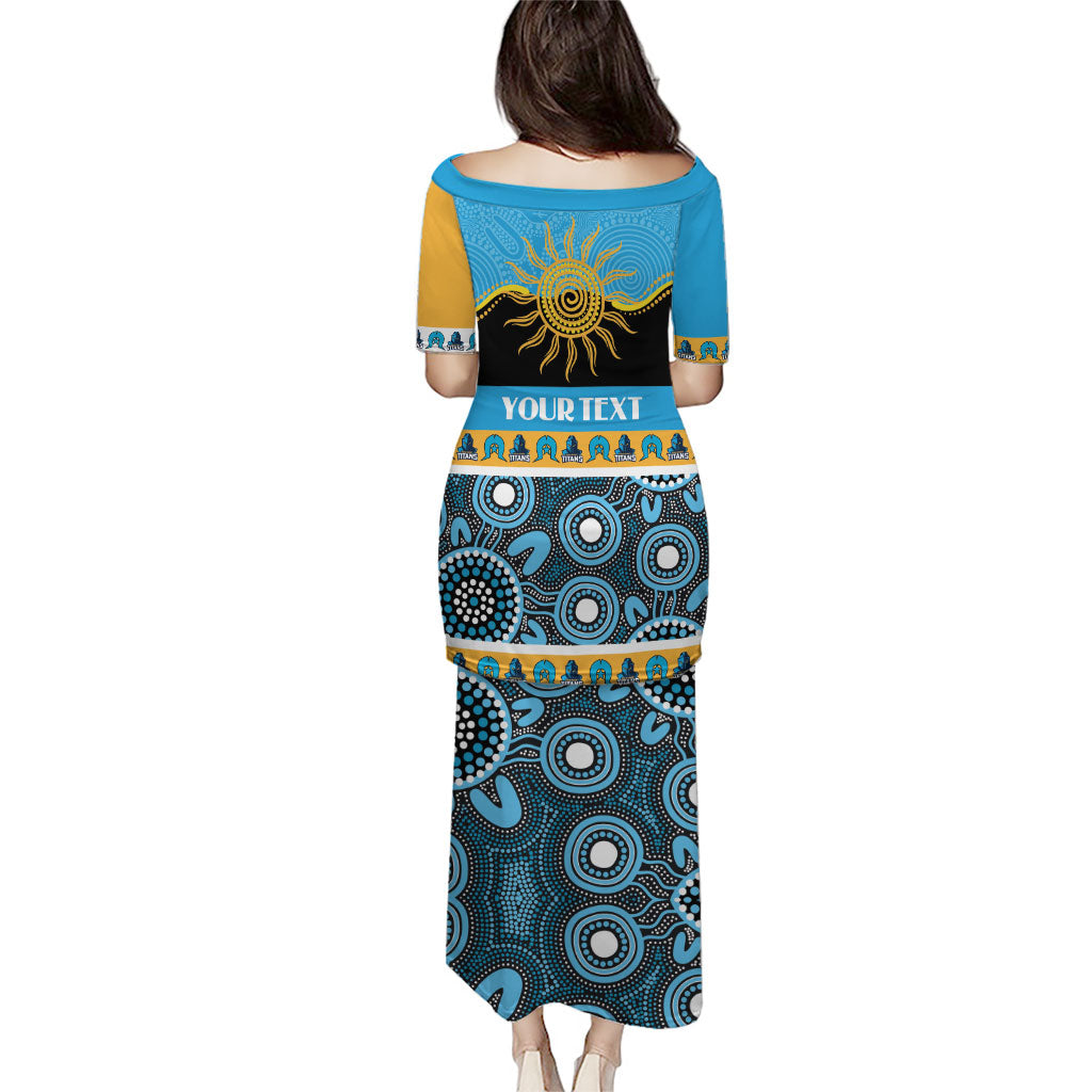Titans NAIDOC Week Personalised Family Matching Puletasi and Hawaiian Shirt Aboriginal Torres Strait Islanders Vibe