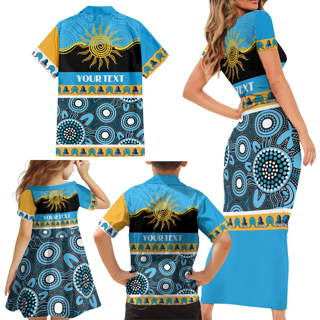 Titans NAIDOC Week Personalised Family Matching Short Sleeve Bodycon Dress and Hawaiian Shirt Aboriginal Torres Strait Islanders Vibe
