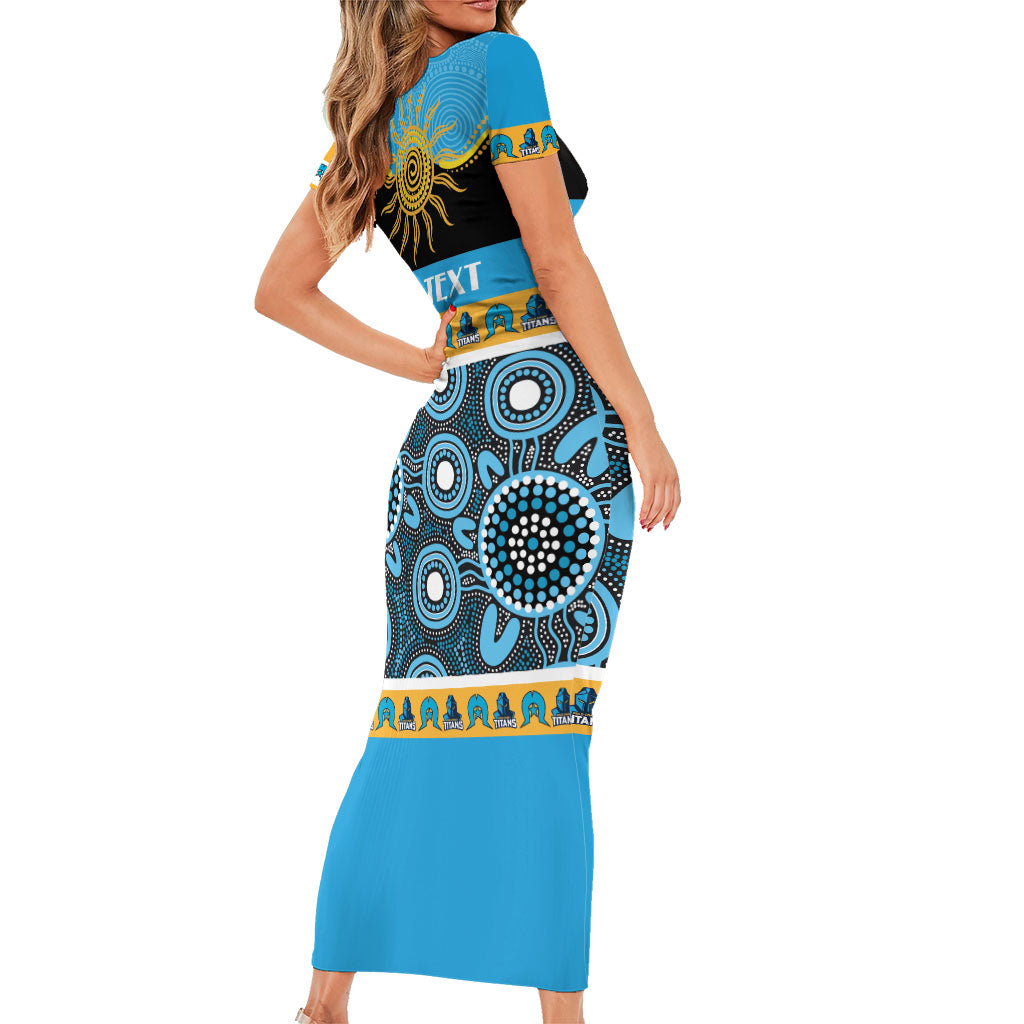 Titans NAIDOC Week Personalised Family Matching Short Sleeve Bodycon Dress and Hawaiian Shirt Aboriginal Torres Strait Islanders Vibe