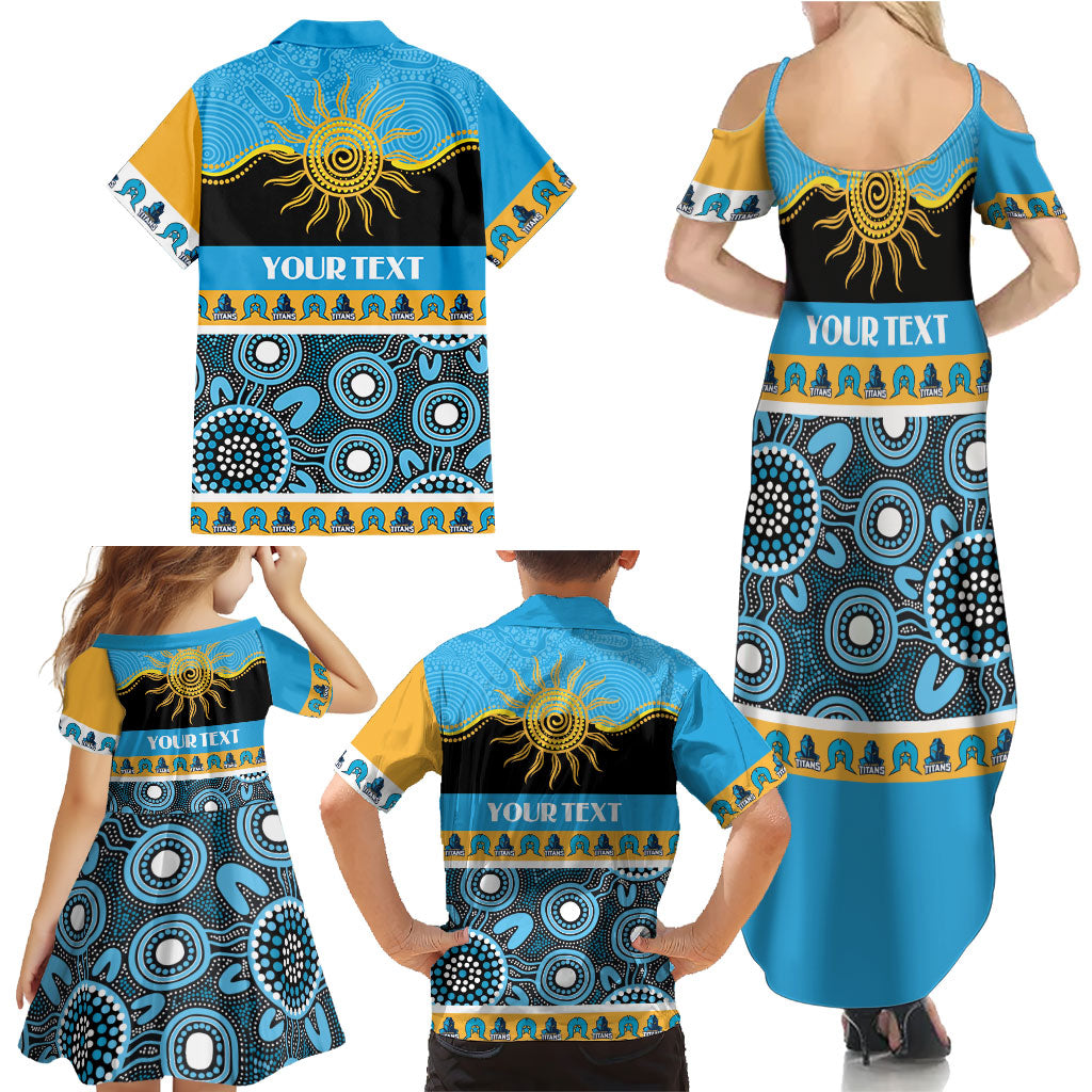 Titans NAIDOC Week Personalised Family Matching Summer Maxi Dress and Hawaiian Shirt Aboriginal Torres Strait Islanders Vibe