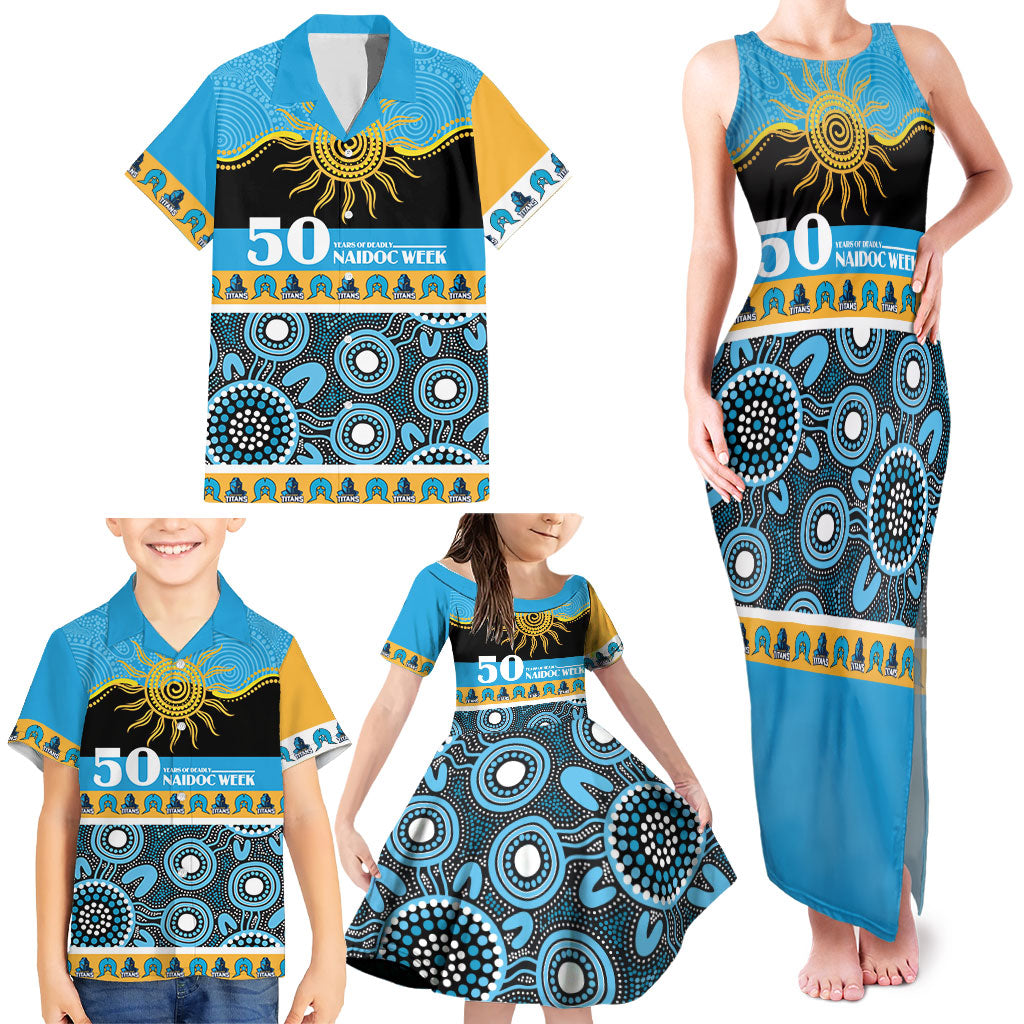 Titans NAIDOC Week Personalised Family Matching Tank Maxi Dress and Hawaiian Shirt Aboriginal Torres Strait Islanders Vibe