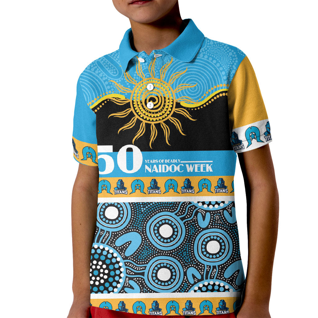 Titans NAIDOC Week Personalised Kid Polo Shirt Aboriginal Torres Strait Islanders Vibe