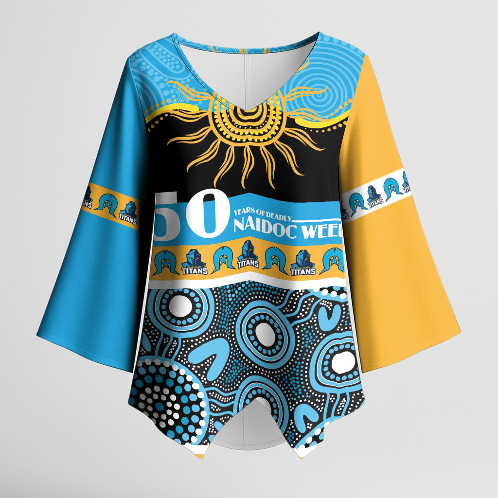 Titans NAIDOC Week Personalised Kimono Sleeve Blouse Aboriginal Torres Strait Islanders Vibe