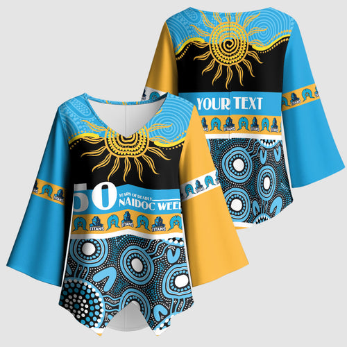 Titans NAIDOC Week Personalised Kimono Sleeve Blouse Aboriginal Torres Strait Islanders Vibe