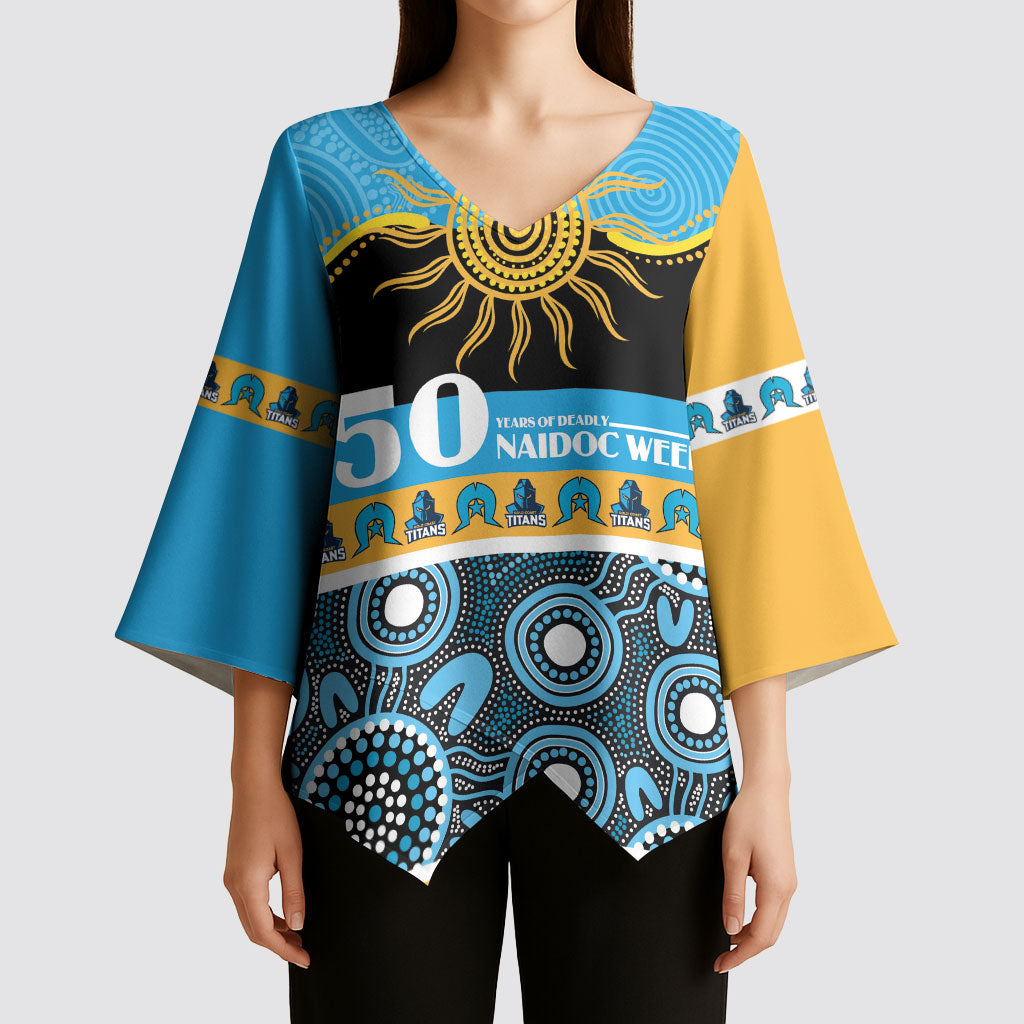 Titans NAIDOC Week Personalised Kimono Sleeve Blouse Aboriginal Torres Strait Islanders Vibe