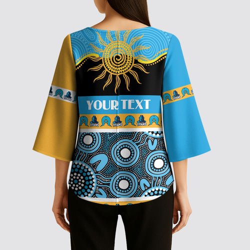 Titans NAIDOC Week Personalised Kimono Sleeve Blouse Aboriginal Torres Strait Islanders Vibe