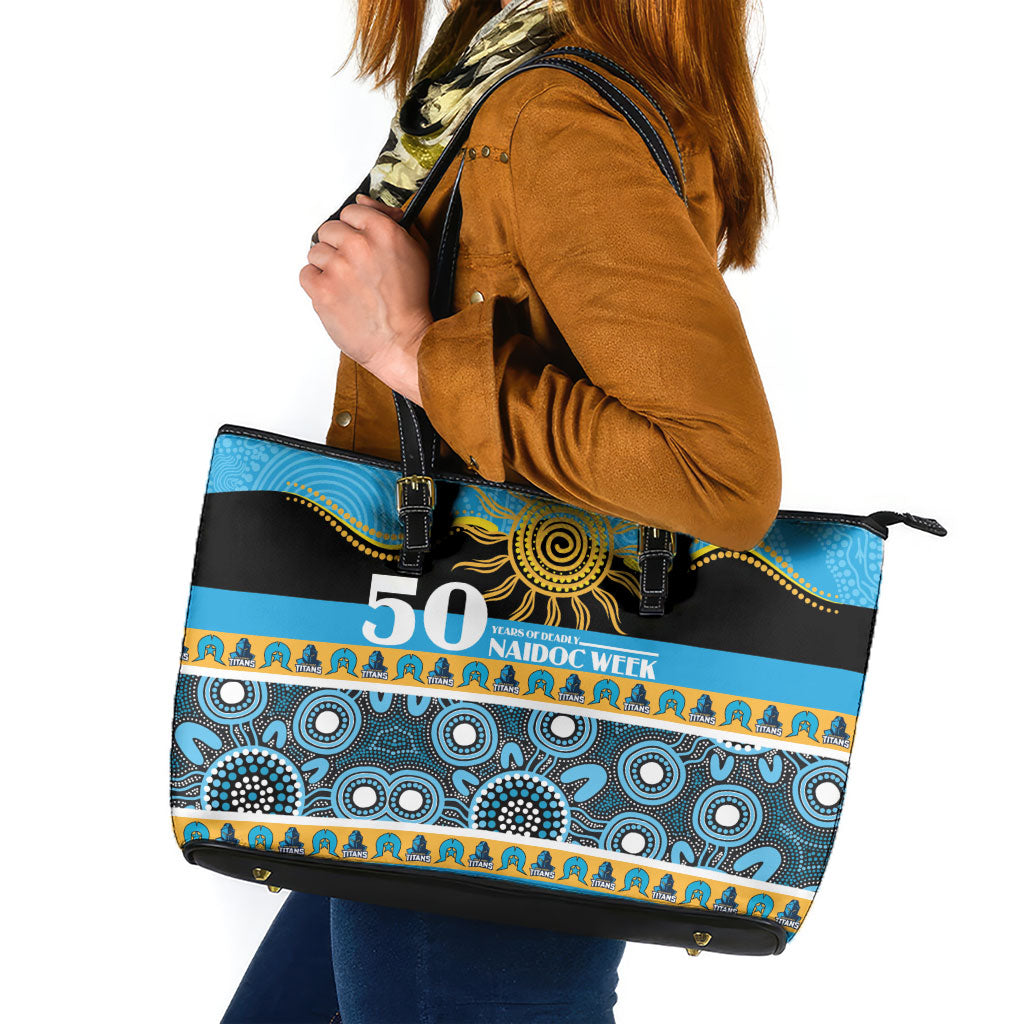 Titans NAIDOC Week Leather Tote Bag Aboriginal Torres Strait Islanders Vibe