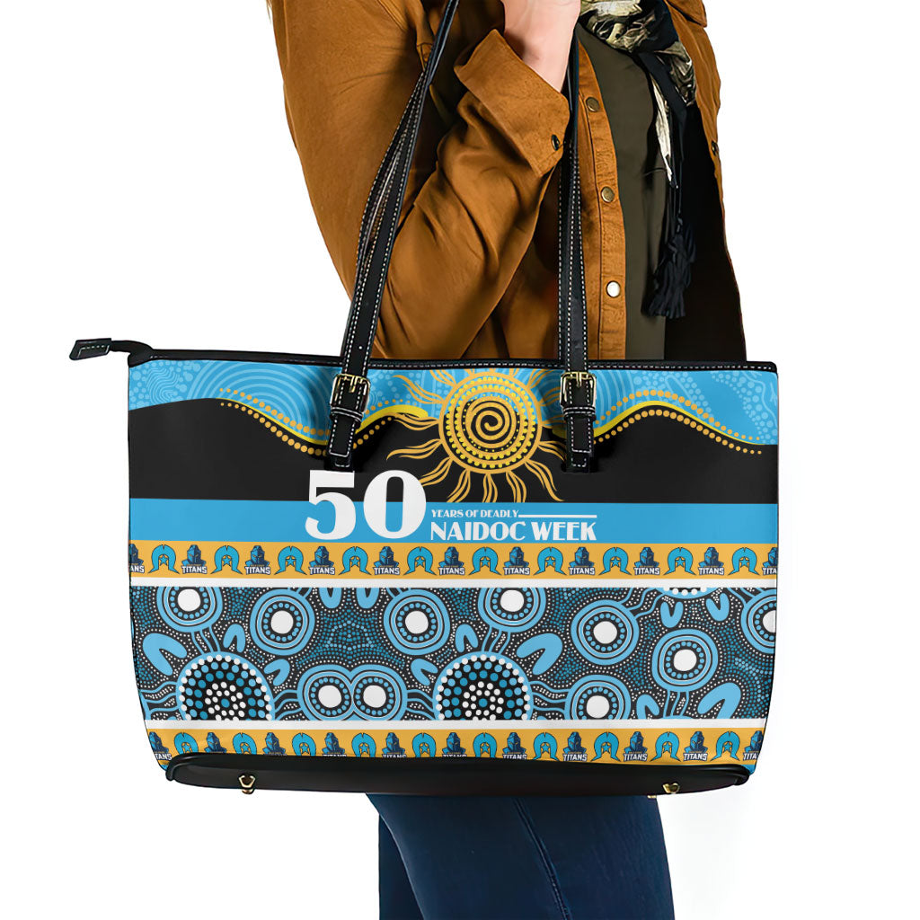 Titans NAIDOC Week Leather Tote Bag Aboriginal Torres Strait Islanders Vibe