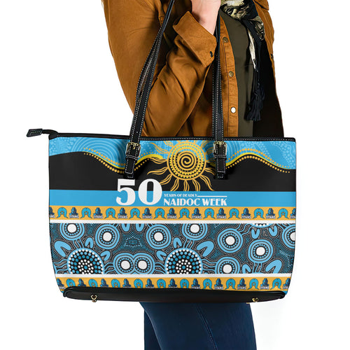 Titans NAIDOC Week Leather Tote Bag Aboriginal Torres Strait Islanders Vibe