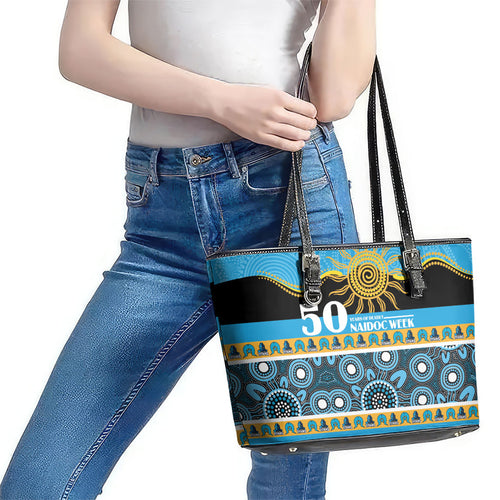 Titans NAIDOC Week Leather Tote Bag Aboriginal Torres Strait Islanders Vibe
