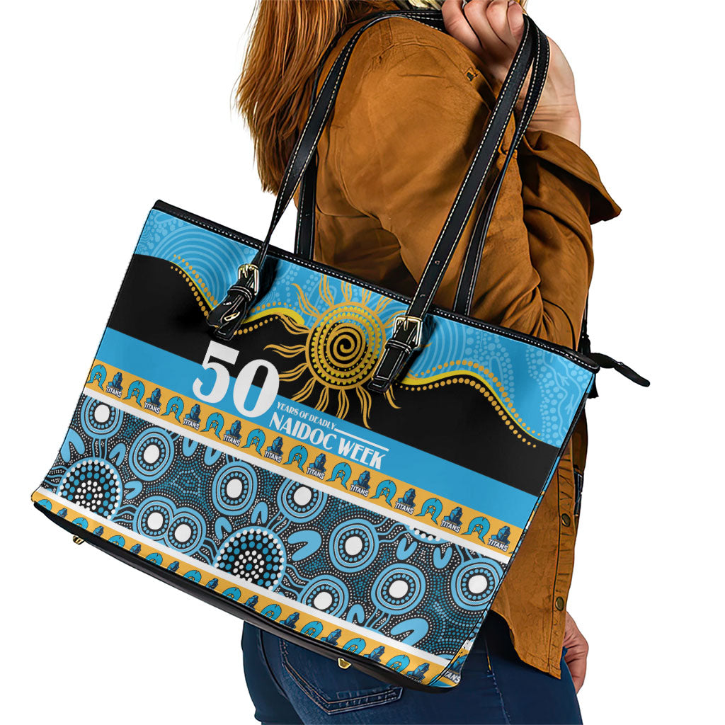 Titans NAIDOC Week Leather Tote Bag Aboriginal Torres Strait Islanders Vibe