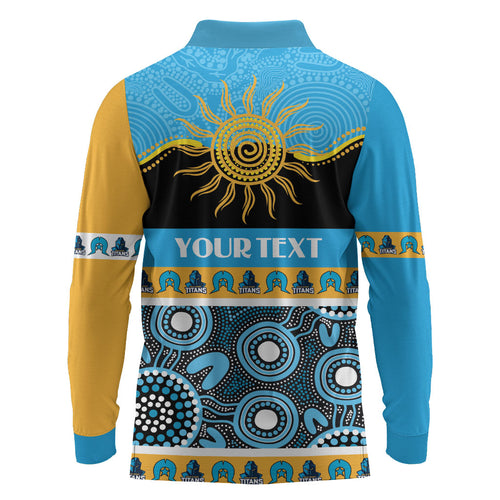 Titans NAIDOC Week Personalised Long Sleeve Polo Shirt Aboriginal Torres Strait Islanders Vibe