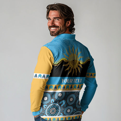 Titans NAIDOC Week Personalised Long Sleeve Polo Shirt Aboriginal Torres Strait Islanders Vibe