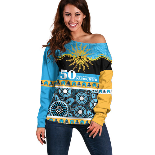 Titans NAIDOC Week Personalised Off Shoulder Sweater Aboriginal Torres Strait Islanders Vibe