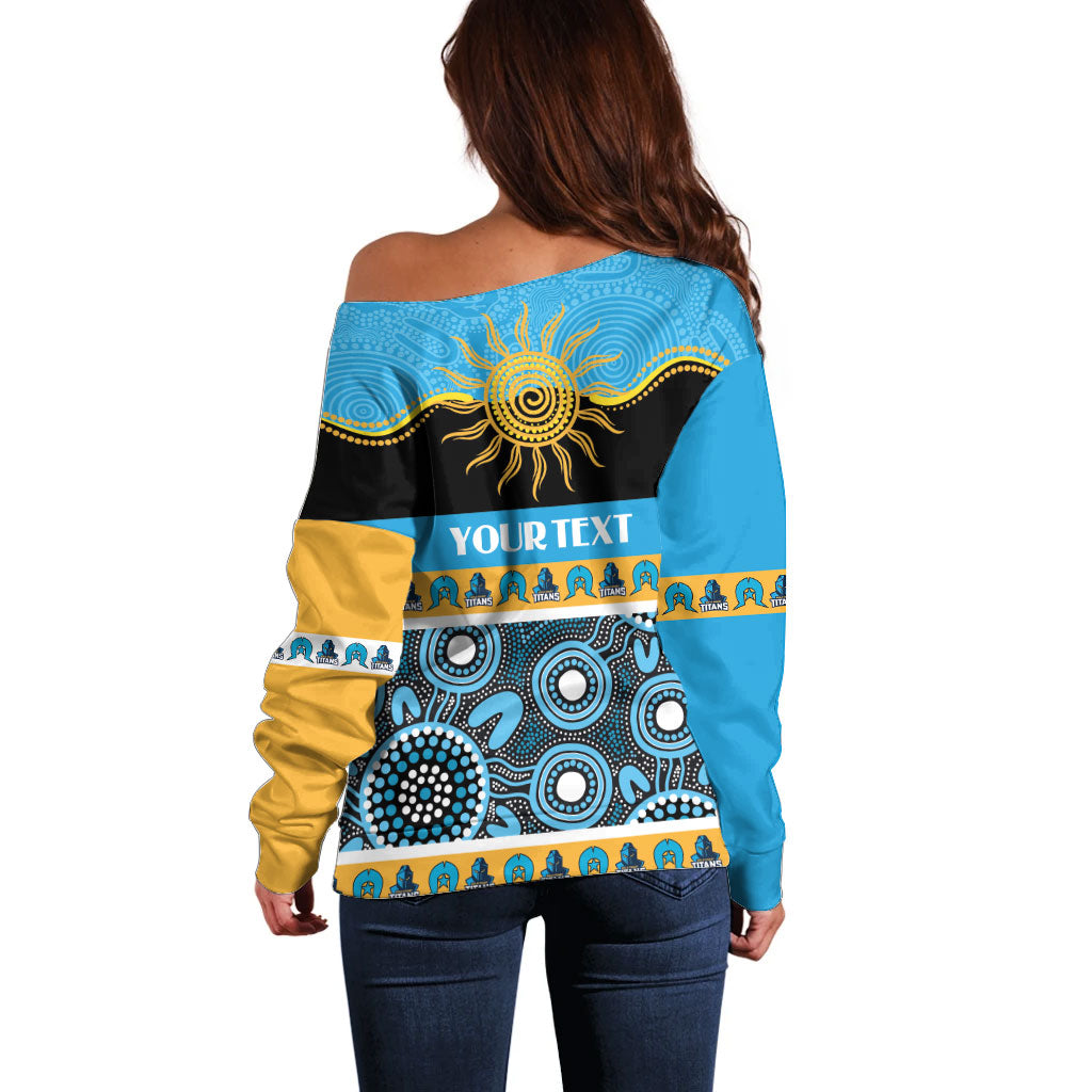 Titans NAIDOC Week Personalised Off Shoulder Sweater Aboriginal Torres Strait Islanders Vibe