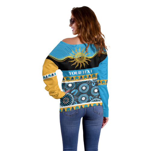 Titans NAIDOC Week Personalised Off Shoulder Sweater Aboriginal Torres Strait Islanders Vibe