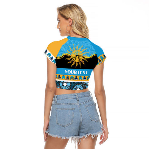 Titans NAIDOC Week Personalised Raglan Cropped T Shirt Aboriginal Torres Strait Islanders Vibe