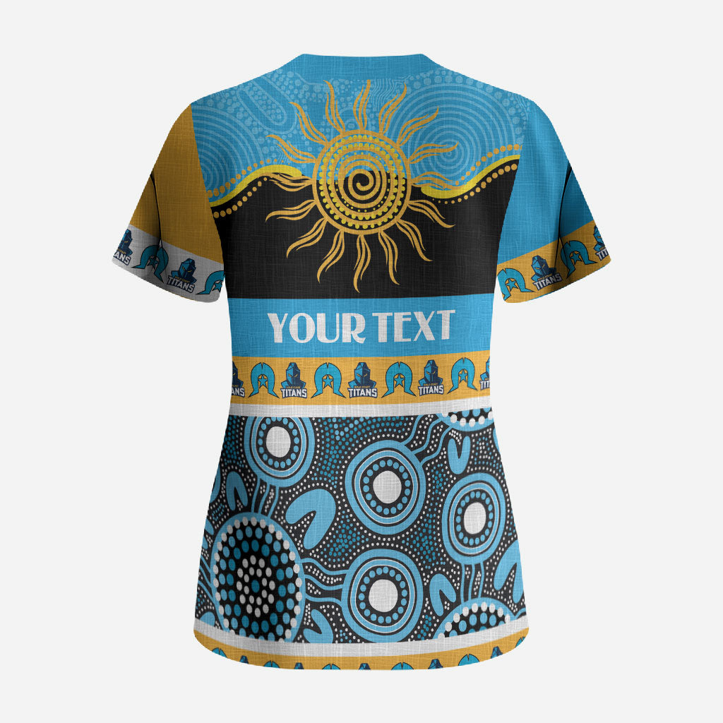 Titans NAIDOC Week Personalised Scrub Top Aboriginal Torres Strait Islanders Vibe