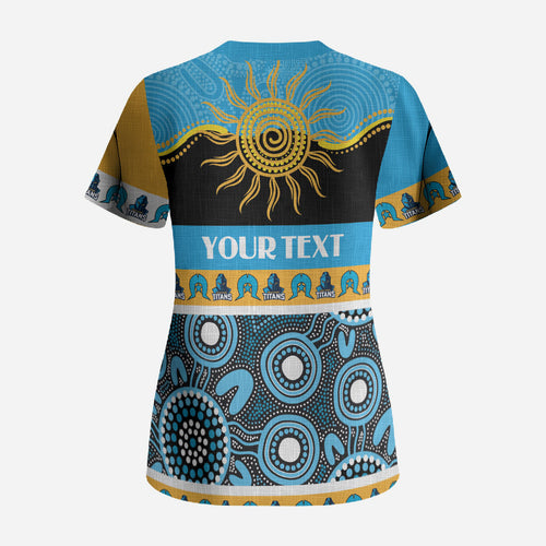 Titans NAIDOC Week Personalised Scrub Top Aboriginal Torres Strait Islanders Vibe