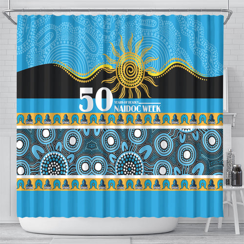 Titans NAIDOC Week Shower Curtain Aboriginal Torres Strait Islanders Vibe