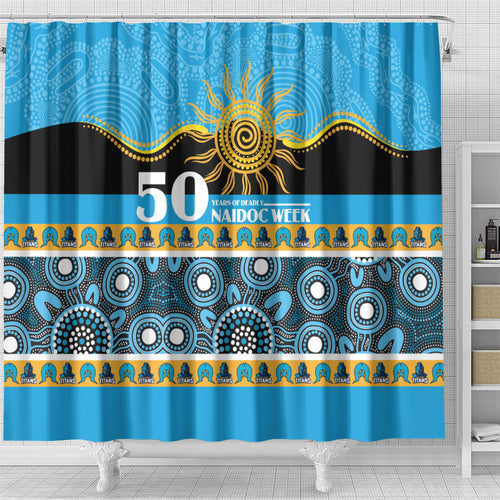 Titans NAIDOC Week Shower Curtain Aboriginal Torres Strait Islanders Vibe