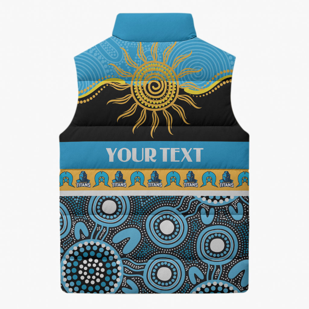 Titans NAIDOC Week Personalised Sleeveless Puffer Jacket Aboriginal Torres Strait Islanders Vibe